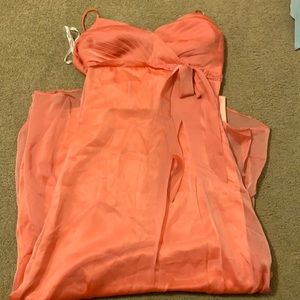 Coral Pink 2000s Strapless Prom/ Homecoming Dress